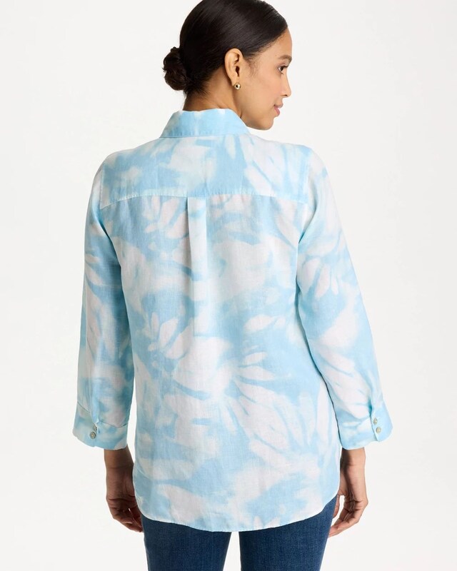 Tie-Dye No Iron Linen Shirt - image 3